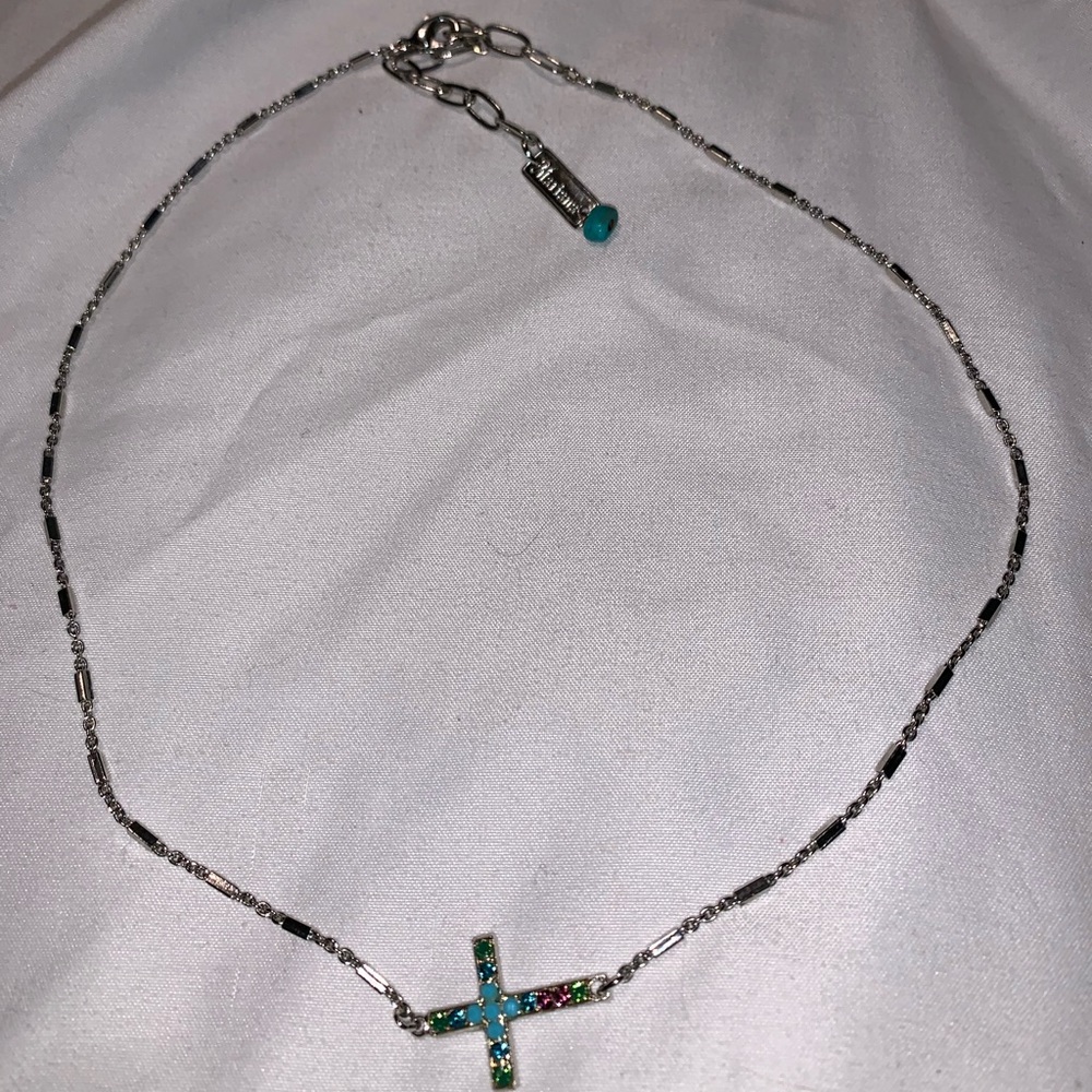 Mariana side cross necklace